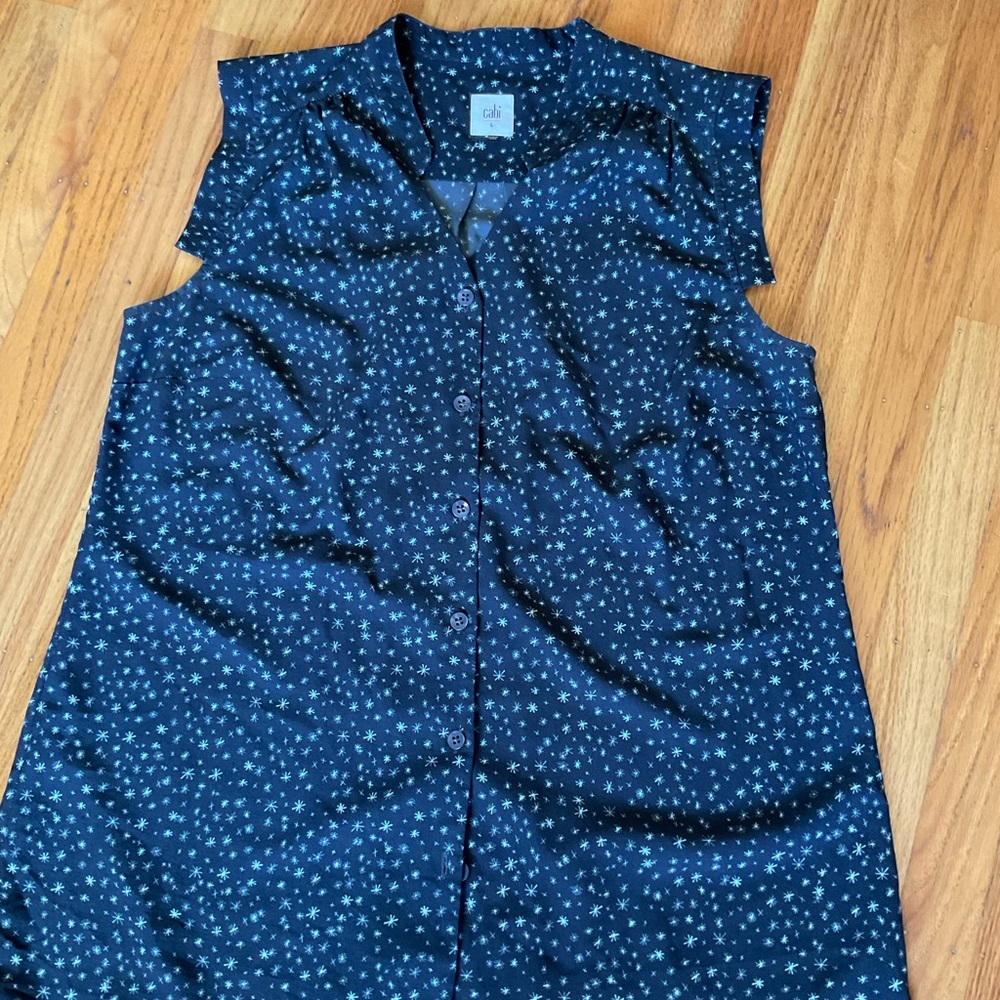CAbi #3429 Starry Night Astral Blouse Navy
